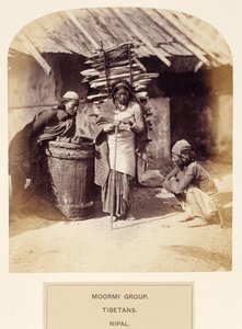 Gruppo Moormi, Tibetani, Nipal, da The People of India, di J. Forbes Watson, pubblicato nel 1868